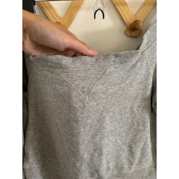 Abercrombie & Fitch Top Women's Medium Off Shoulder Cropped Long Sleeve Gray - Picture 4 of 7